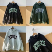 西3 60韩系秋冬加绒保暖字母印花连帽慵懒风遮肚显瘦卫衣H25