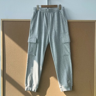 口袋设计感Z25 风休闲裤 松弛感松紧高腰工装 65纯棉厚卫裤