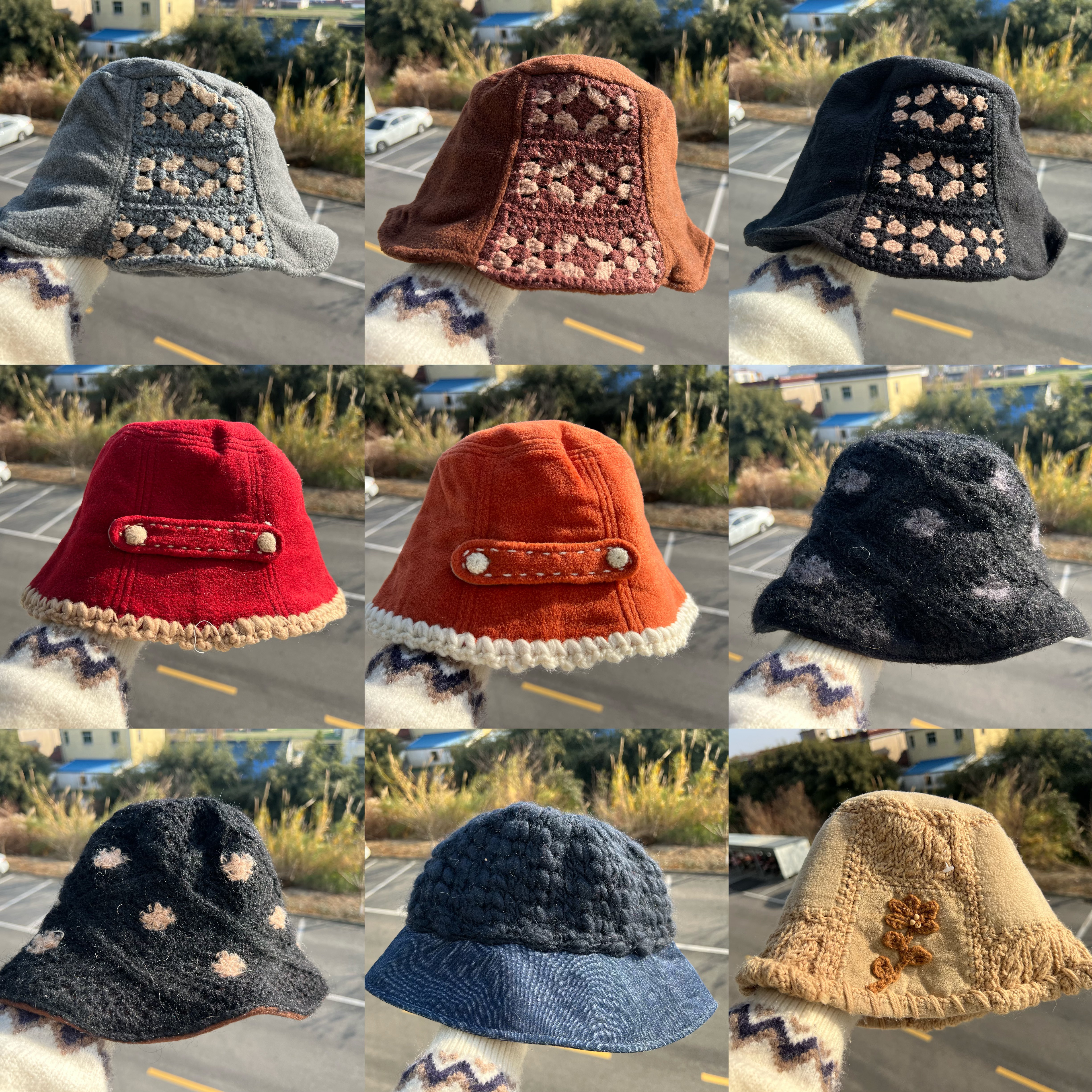 3S-29森系复古温柔系软糯小清新设计感慵懒风显白渔夫帽Z25-12