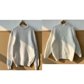 菱形纹理设计感温柔风上衣Z26 李1 47日系圆领套头简约基础款