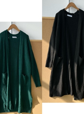 T3-106简约气质慵懒风秋冬长款外搭舒显瘦适长袖针织开衫J25-12