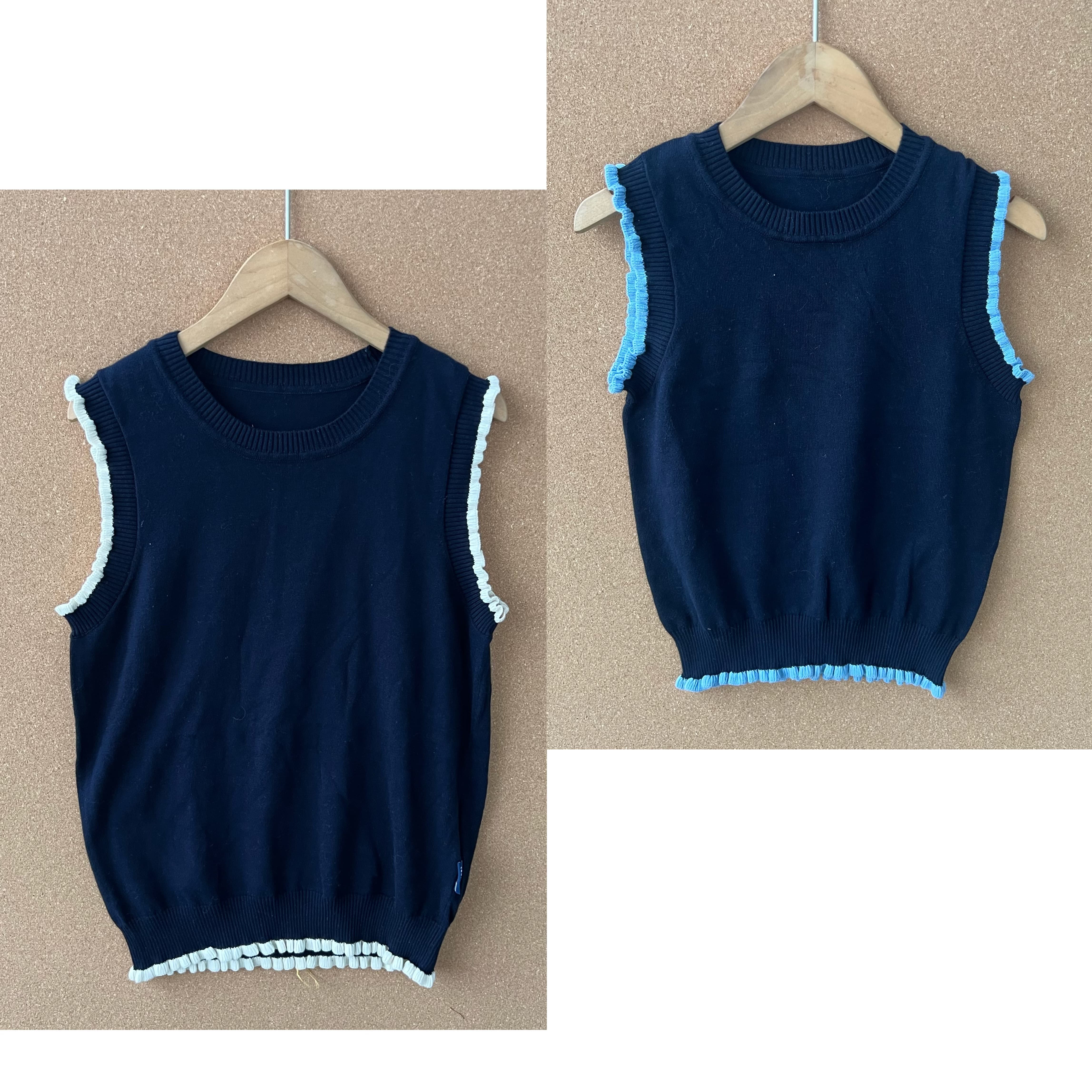 2Y-52儿童款拼色针织马甲设计感叠穿百搭舒适活力休闲上衣J25-9