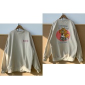 洋气减龄圆领卫衣H25 楼8 50秋冬日系可爱卡通图案字母印花时尚