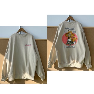 洋气减龄圆领卫衣H25 50秋冬日系可爱卡通图案字母印花时尚 楼8