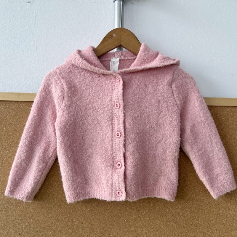 2S-91女童款可爱连帽耳朵针织开衫外套单排扣软糯毛茸长袖Y25-10