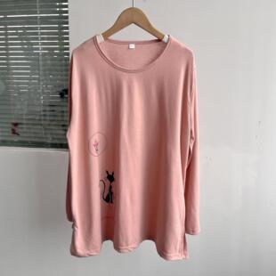 T恤宽松打底衫 圆领长袖 套头设计感百搭内搭休闲Y11 薄款 微瑕春秋季
