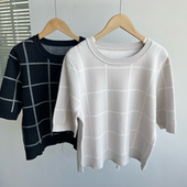 上衣女气质洋气打底D25 款 针织毛线衫 32早春款 时髦精穿搭短袖