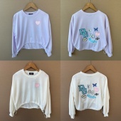 卫衣下摆抽绳可爱风刺绣印花舒适休闲上衣J25 长袖 44儿童款