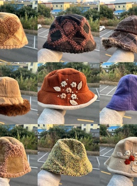 3S-11日系氛围感森系盆帽显脸小设计治愈温柔拼接渔夫帽Y25-11
