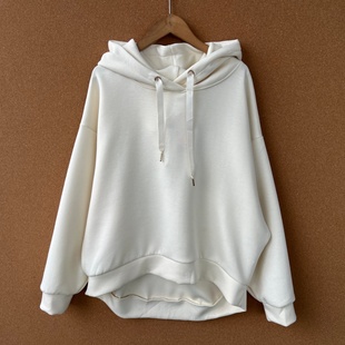 套头宽松休闲慵懒风百搭Y25 日系春秋季 45纯色连帽卫衣长袖 2L1