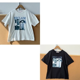 T恤字母刺绣宽松上衣圆领显瘦百搭休闲通勤Y25 短袖 13夏季 2T1