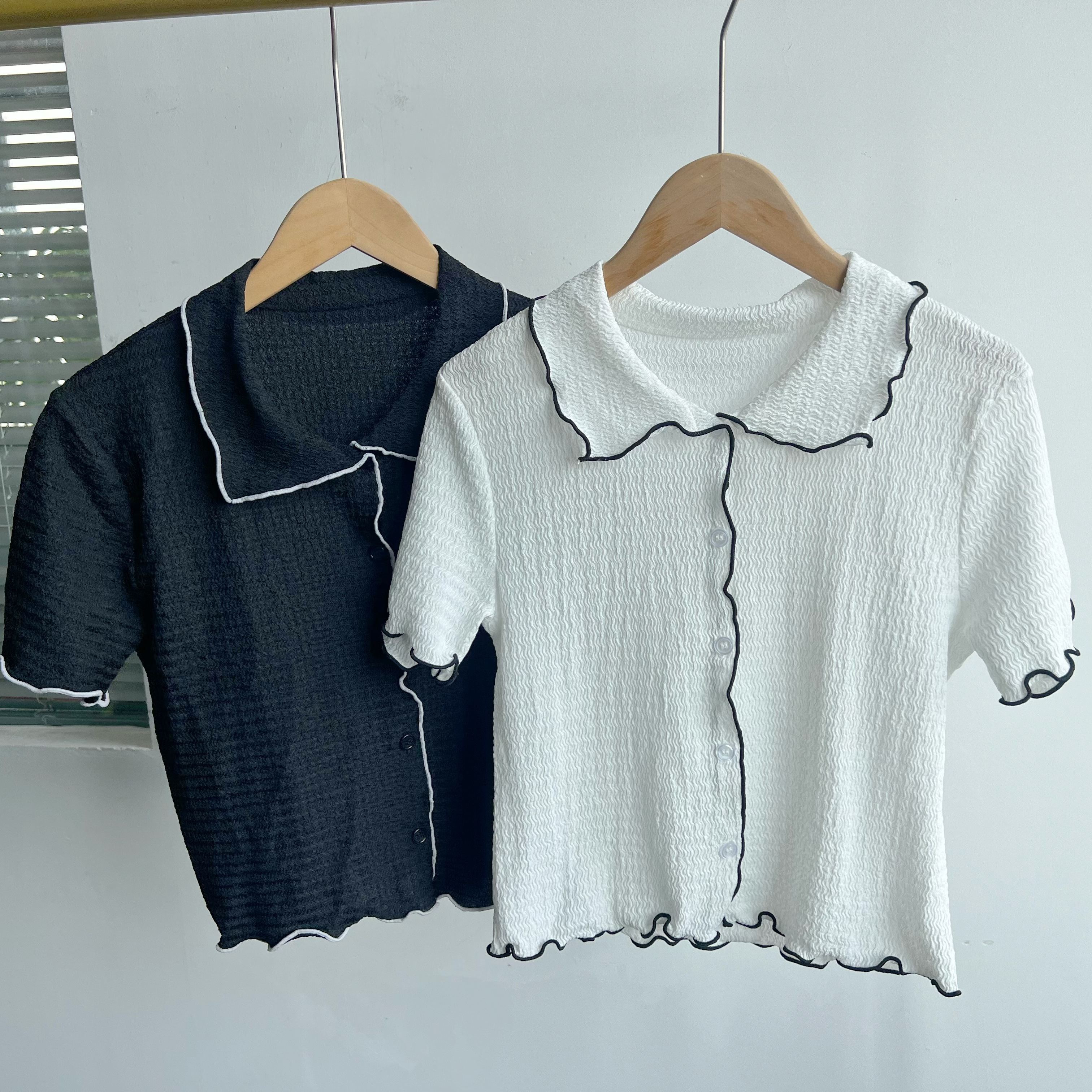 Z2-23高弹辣妹撞色短袖开衫肌肤感夏宽松设计感小个子短款Y25-4