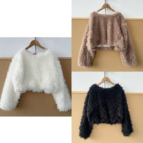 2B-152默认浮灰!儿童款软糯毛绒短款长袖外套秋冬保暖上衣J26-4