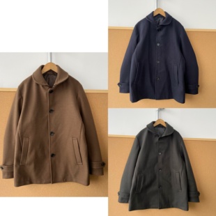 李1 40毛呢加厚外套娃娃领翻领外套百搭舒适宽松休闲上衣J25