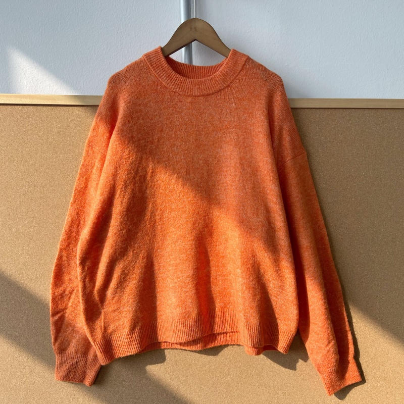 2Y1-31含4%羊毛h标圆领套头慵懒风气质套头长袖针织毛衣Y25-11