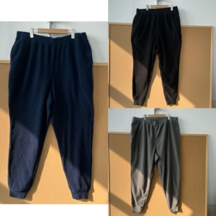 H25 2Q1 多色松紧腰束脚柔软舒适居家外穿长裤 摇粒绒男裤 50大码