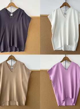 南6-37高货！冰丝气质小飞袖针织短袖质感好叠穿内搭上衣Z26-1