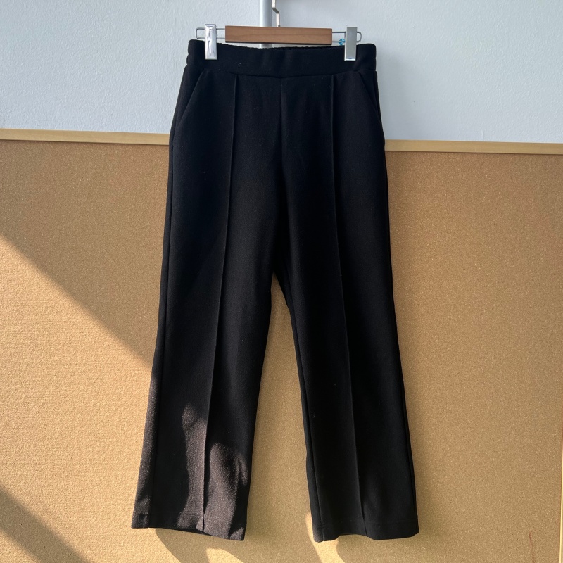 L1-171高腰松紧简约舒适通勤休闲长裤温柔气质百搭日潮松弛Y25-11