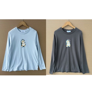 韩版 鲨鱼猫春秋款 潮流时尚 舒适百搭小猫咪长袖 T恤H25 34秋款