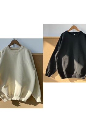 A3-163圆领长袖针织套头上衣宽松显瘦简约基础款内搭可外穿Y25-12