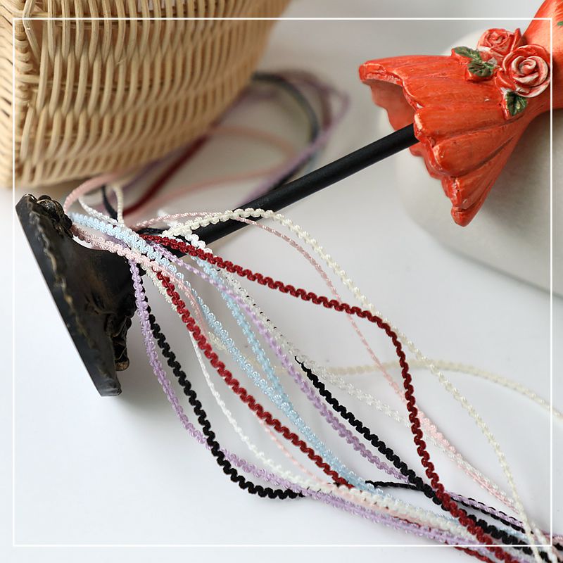 微弹彩色3mm迷你波浪特制金线织带花边 手工服装装饰材料旗袍镶边