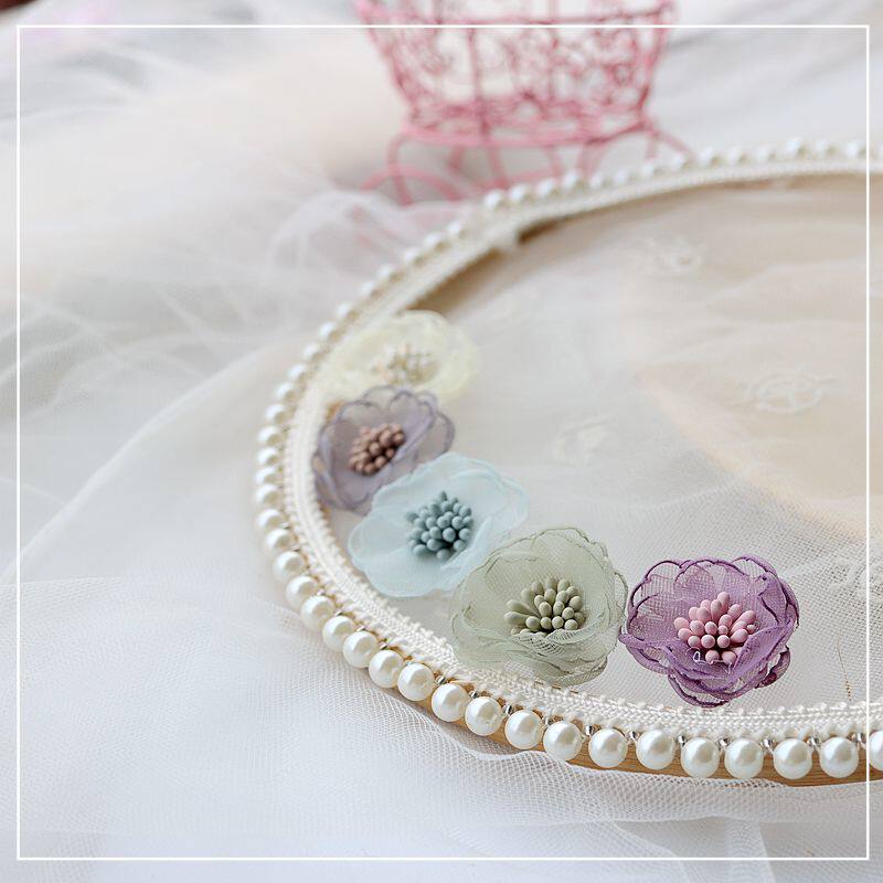 多色立体雪纺烧边花朵 DIY服装辅料舞蹈服蕾丝花边装饰裙边装饰