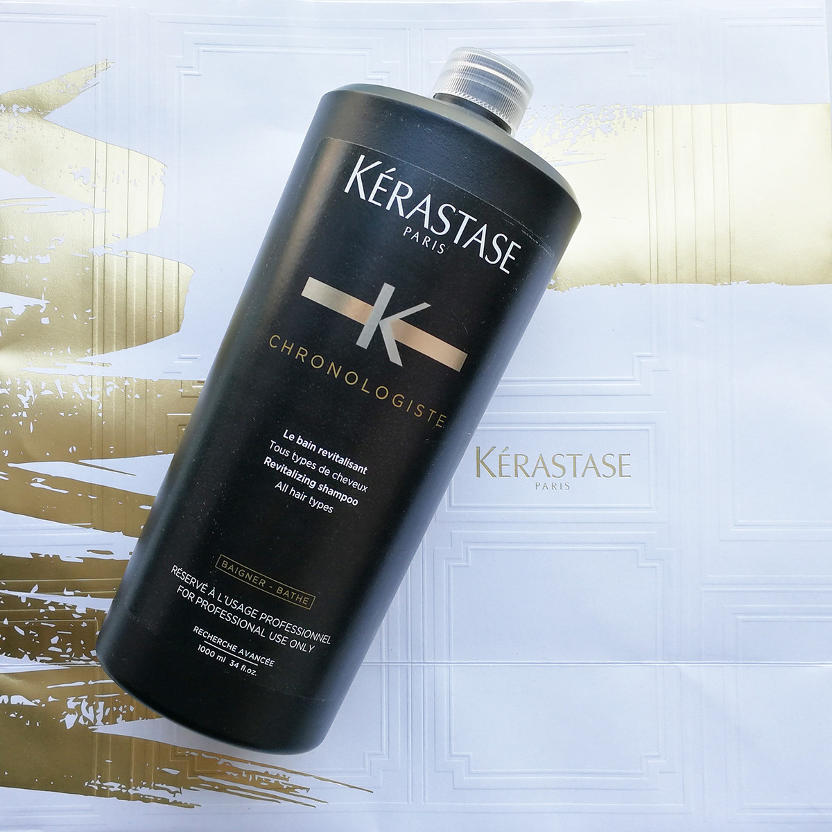 包邮 卡诗鱼子酱洗发水1000ml 黑钻凝时 改善毛躁 滋养柔顺 送泵