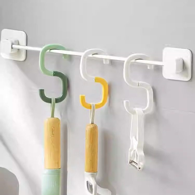 厨房免打孔浴室多功能钩子塑料