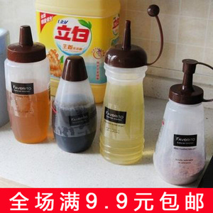 日式挤壶家用挤压塑料餐厅调味料瓶蜂蜜油壶番茄果酱沙拉挤酱瓶