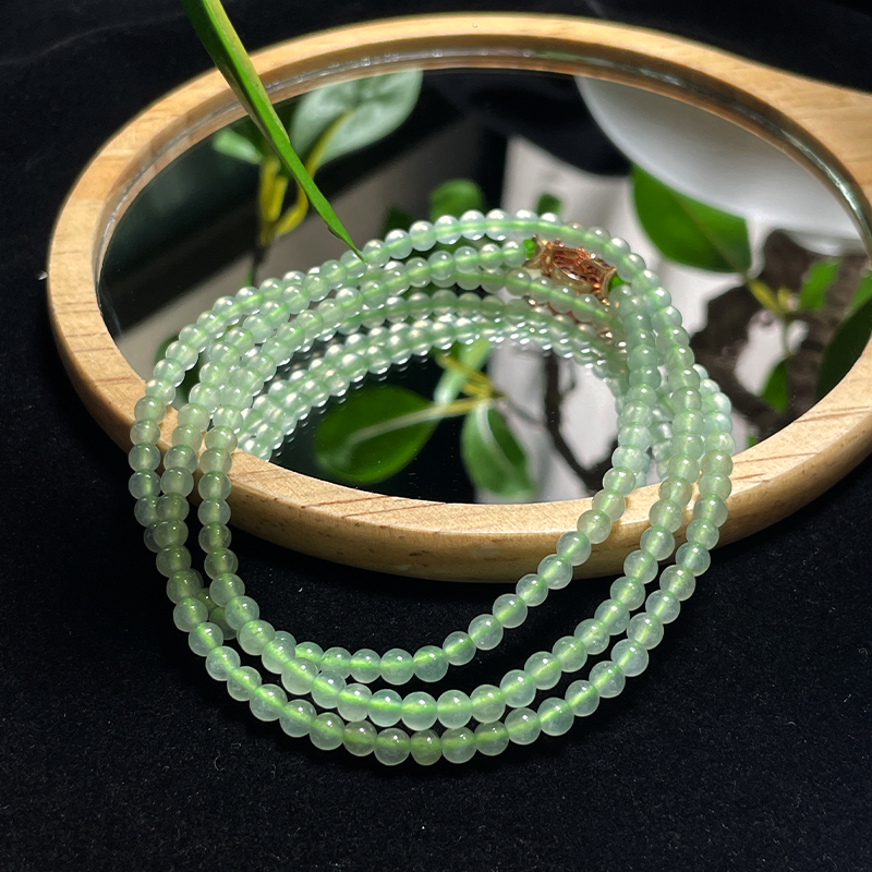 冰种翡翠圆珠珠串多用款