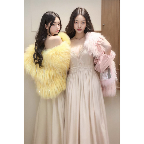 高端奢华貉子毛流苏皮草