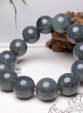 【天石玉器】新疆和田玉墨玉手链 和田玉男生手串16mm