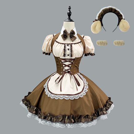 二次元日系柴犬女仆装cos女佣大佬lolita连衣裙洛丽塔cosplay服装