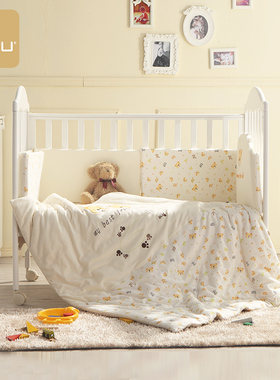 芙儿优华婴儿床品7套件华尔兹棉新生儿棉被组幼儿童小孩被子套件