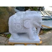 惠安50cm石雕大象石小象看门象一对公母酒店家居招财镇宅摆件惠安
