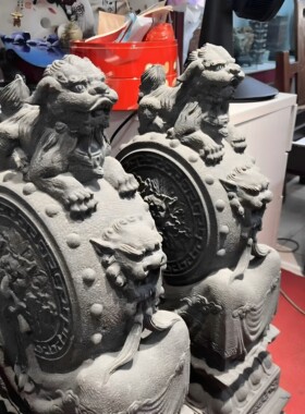 石雕门墩抱鼓石一对门鼓仿古青石石墩门枕石庭院别墅门口石鼓摆件