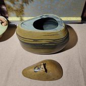 惠安天然长江原石雕刻工艺品摆件茶室小茶罐民宿古玩整石头石雕带