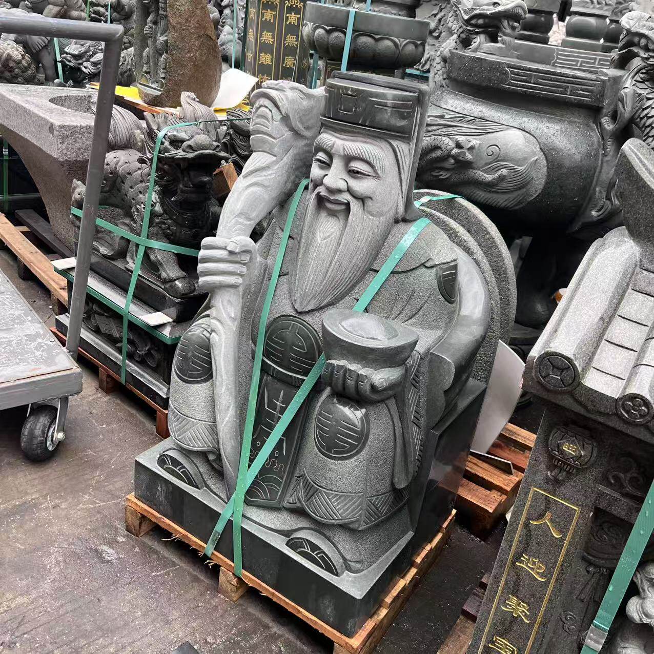 石雕土地爷神像天然青石土定制地公婆石头小庙财神山神像观音雕刻