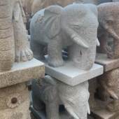 惠安招财石雕大象一对酒店别墅门口摆件看门石象企业吸财象惠安厂