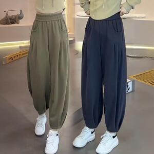 大码休闲百搭卫裤女春秋季九分裤宽松加绒哈伦束脚裤子显瘦运动裤