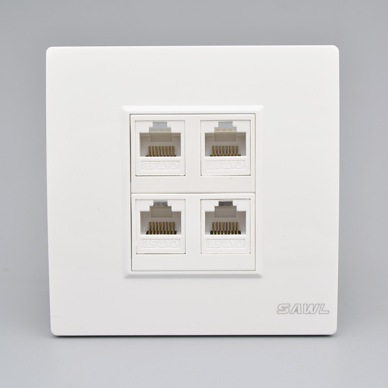 86型四口免打超五类网络面板插座
