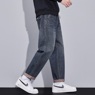2025新款牛仔裤男士春秋款男款微宽松高弹力修身秋季纯棉加厚裤子