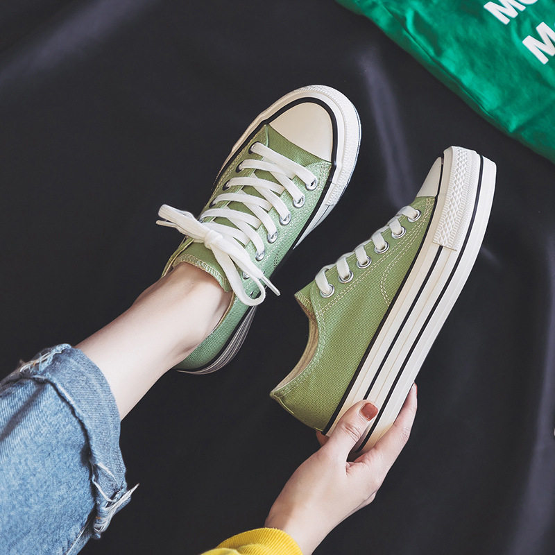 黑白布鞋女童厚底板鞋綠色春夏季大童松高帆布鞋女鞋初中學生球鞋在類目 女鞋, 帆布鞋中 - 來自Buy2taobao.com提供專業的淘寶代購服務