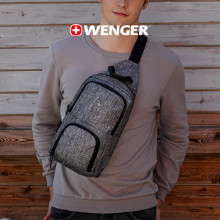 瑞士军刀WENGER威戈单肩背包男包大容量斜挎包男士小挎包胸前包
