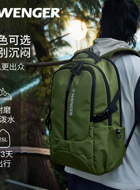瑞士军刀WENGER威戈简约双肩包大容量男商务电脑背包2025新款