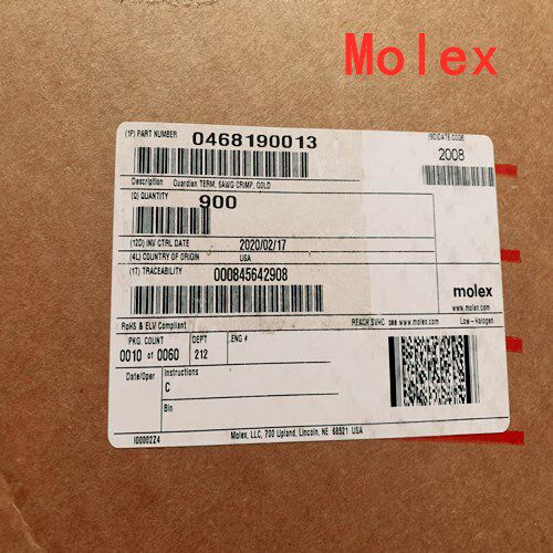 mloex正品468190013大电流压接母端子镀金6#线80A46819-0013合金