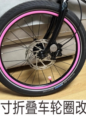 适用dahon大行折叠车轮组贴纸轮圈P8 P10 D7小轮自行车轮胎改色贴