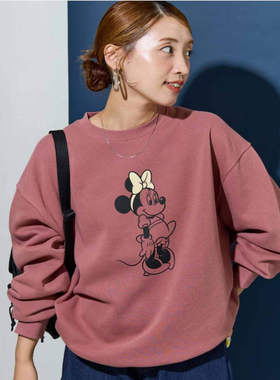 FS 外贸出口日本原单尾货 25新前后卡通图案软糯拉毛圆领套头卫衣