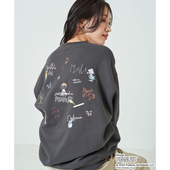 刺绣卡通简笔画涂鸦 FS联名微瑕疵 日单尾货 软糯拉毛宽松卫衣