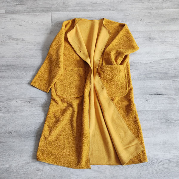 日单尾货羊羔绒中长款风衣外套